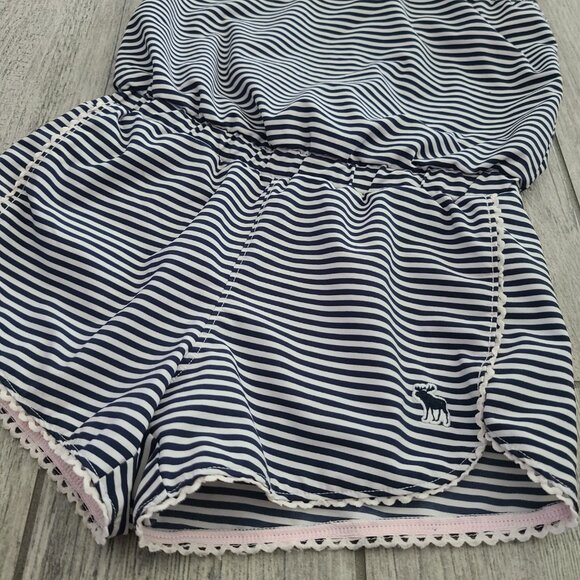 Abercrombie Kids girls Navy & White Striped pool to play Romper - Size 5/6 - Picture 4 of 11